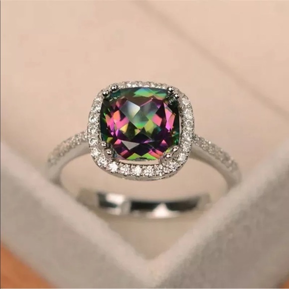 New Gorgeous 925 Silver Mystic Topaz Birthstone R - Picture 4 of 4